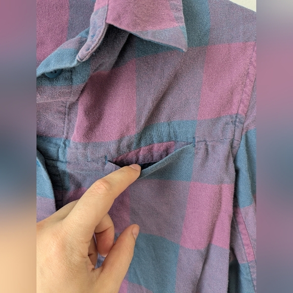 Lululemon Full Day Ahead Flannel Shirt Night Diver - Size 4 - Picture 3 of 7